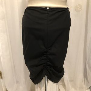 SYLVIA HEISEL BLACK WOOL PENCIL SKIRT S/6.